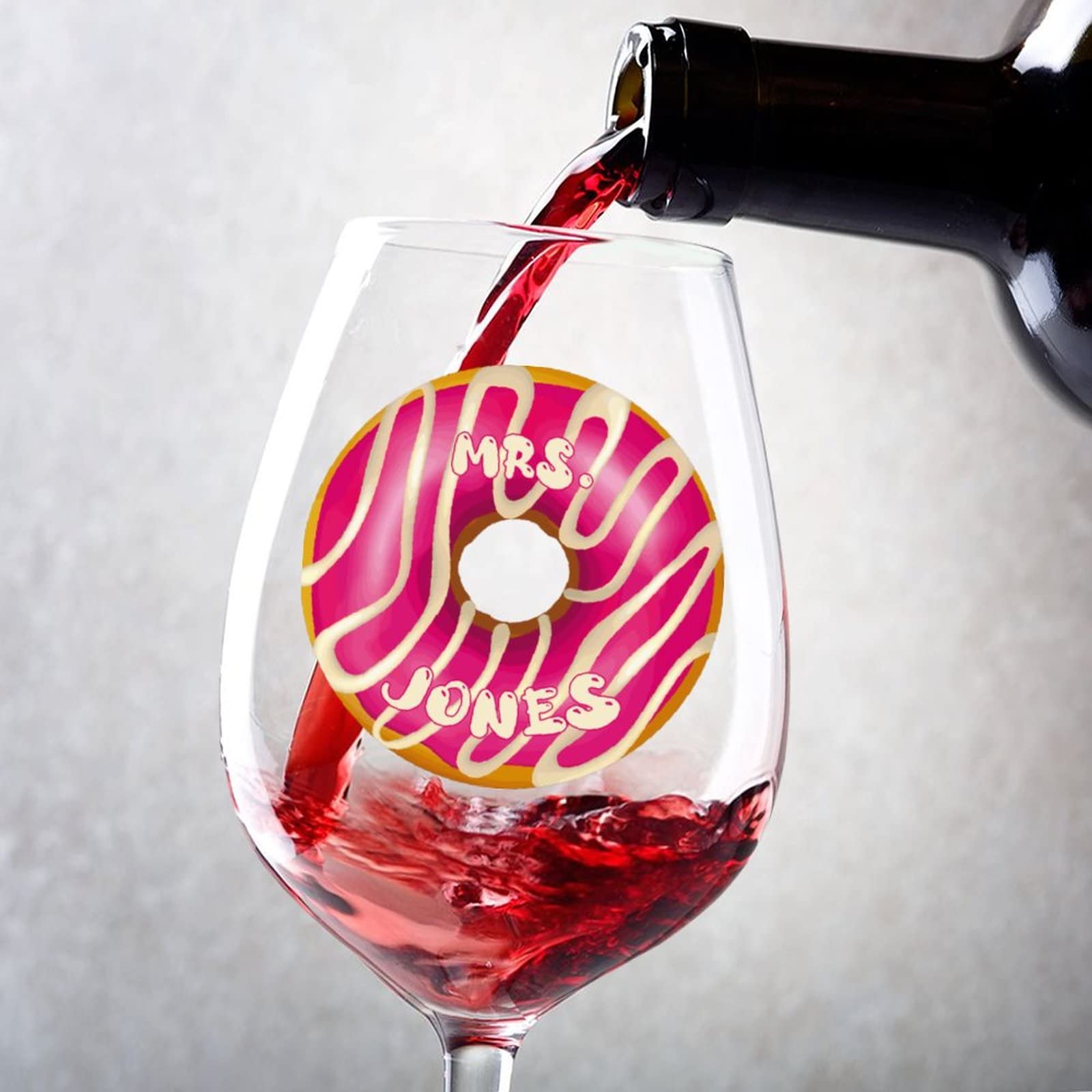 Verre à vin personnalisé 325 ml au design de donuts haut de gamme