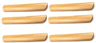 Cumuiu 6 Pack Wood Furniture Pulls Handles Wooden Cabinet Handles Solid Wooden Drawer Pull Furniture Cabinet Hardware for Kitchen Cupboard,Cabinet and Furniture Pulls (Hole to Hole Distance 128mm)