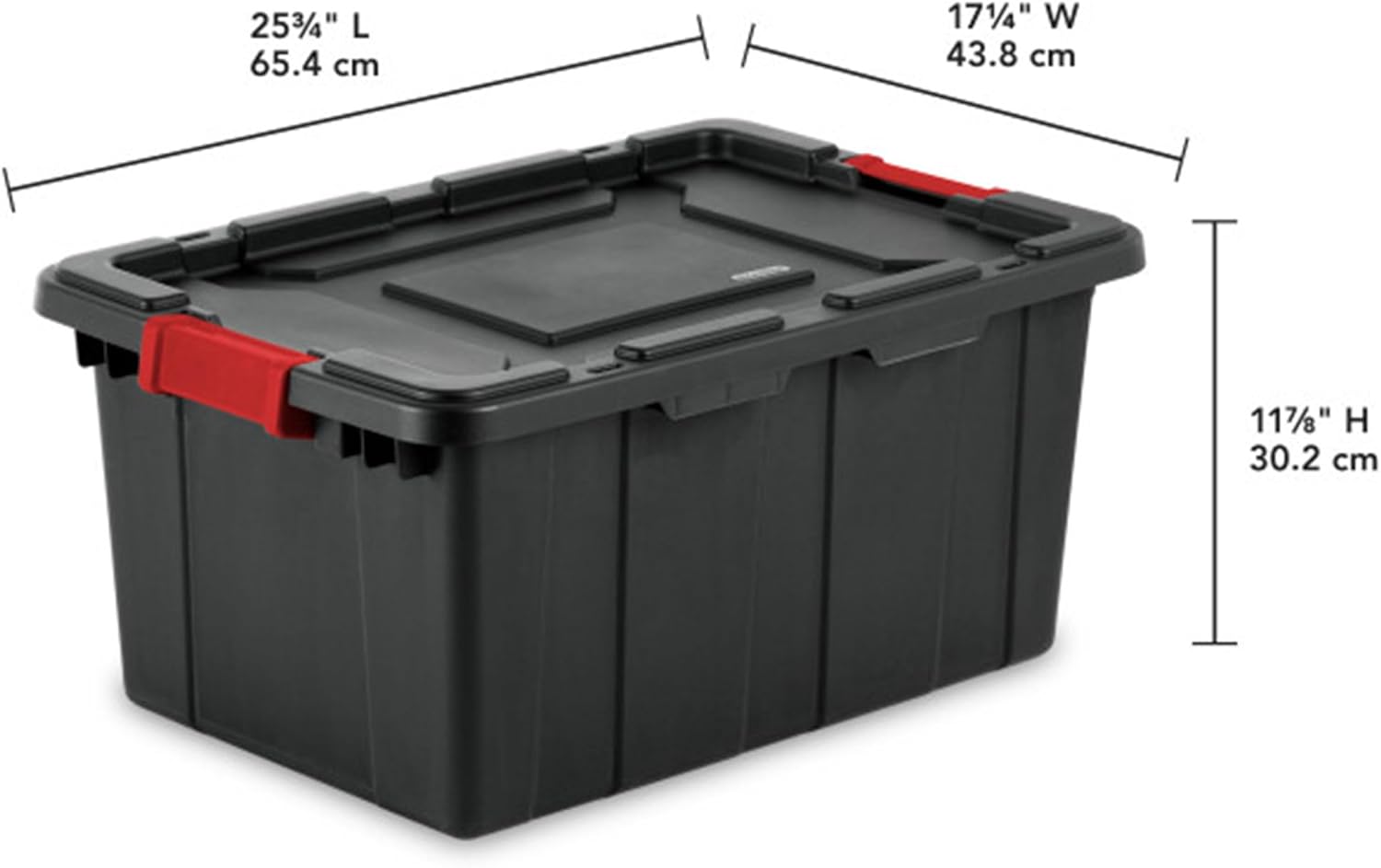 Sterilite 6-Pack Industrial Tote, Plastic Storage Bins with Lids, 15 Gallon, Black - Heavy-Duty Organizing Containers for Closet, Bathroom, and Office