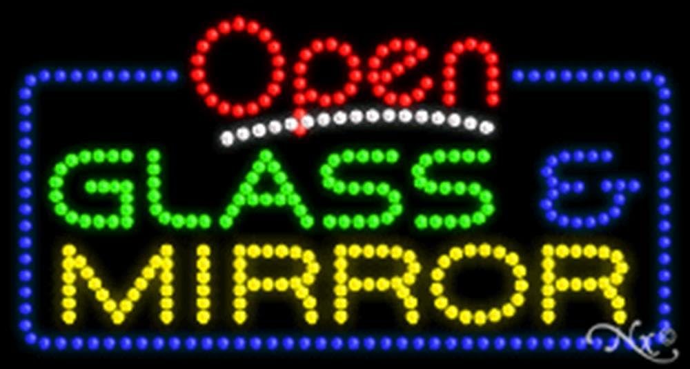 17x32x1 inches Glass & Mirror Animated Flashing LED Window