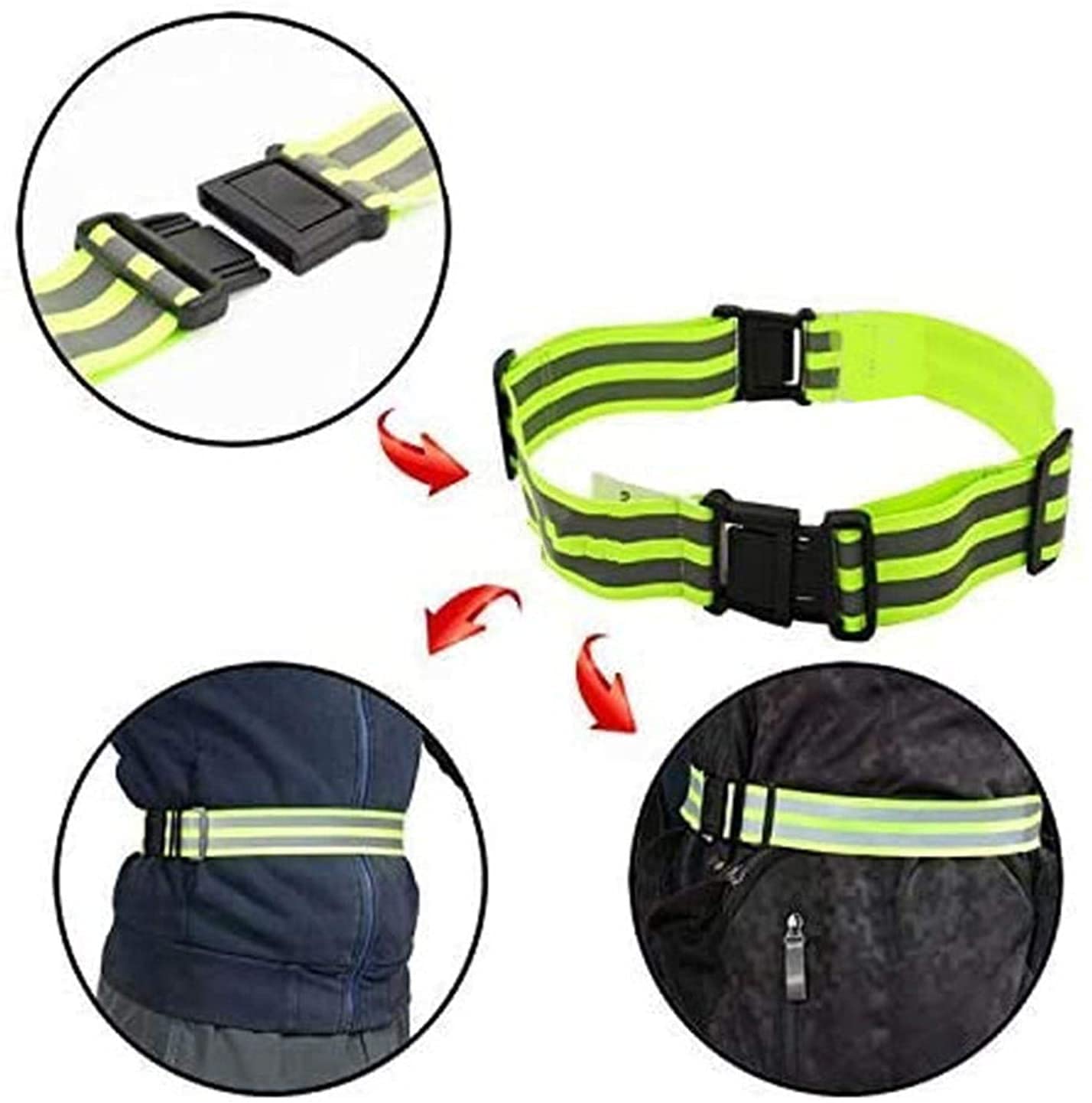 JJJ Bandas Reflectantes for Armbistleg Brazo Brazo Pierna de Tobillo Alta Visibilidad Reflective Engranaje for Caminar por la Noche Ciclismo y Correr for el Brazo Tobillo Elástico Elástico Regular