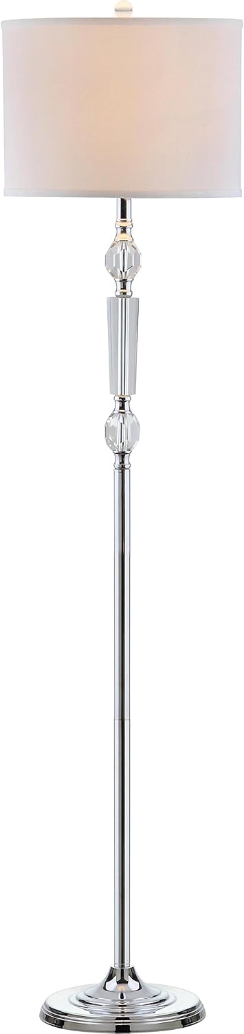 SAFAVIEH Lighting Collection Fairmont Clear Crystal/ Chrome 60-inch Living Room Bedroom Home Office Standing Floor Lamp (LED Bulb Included)