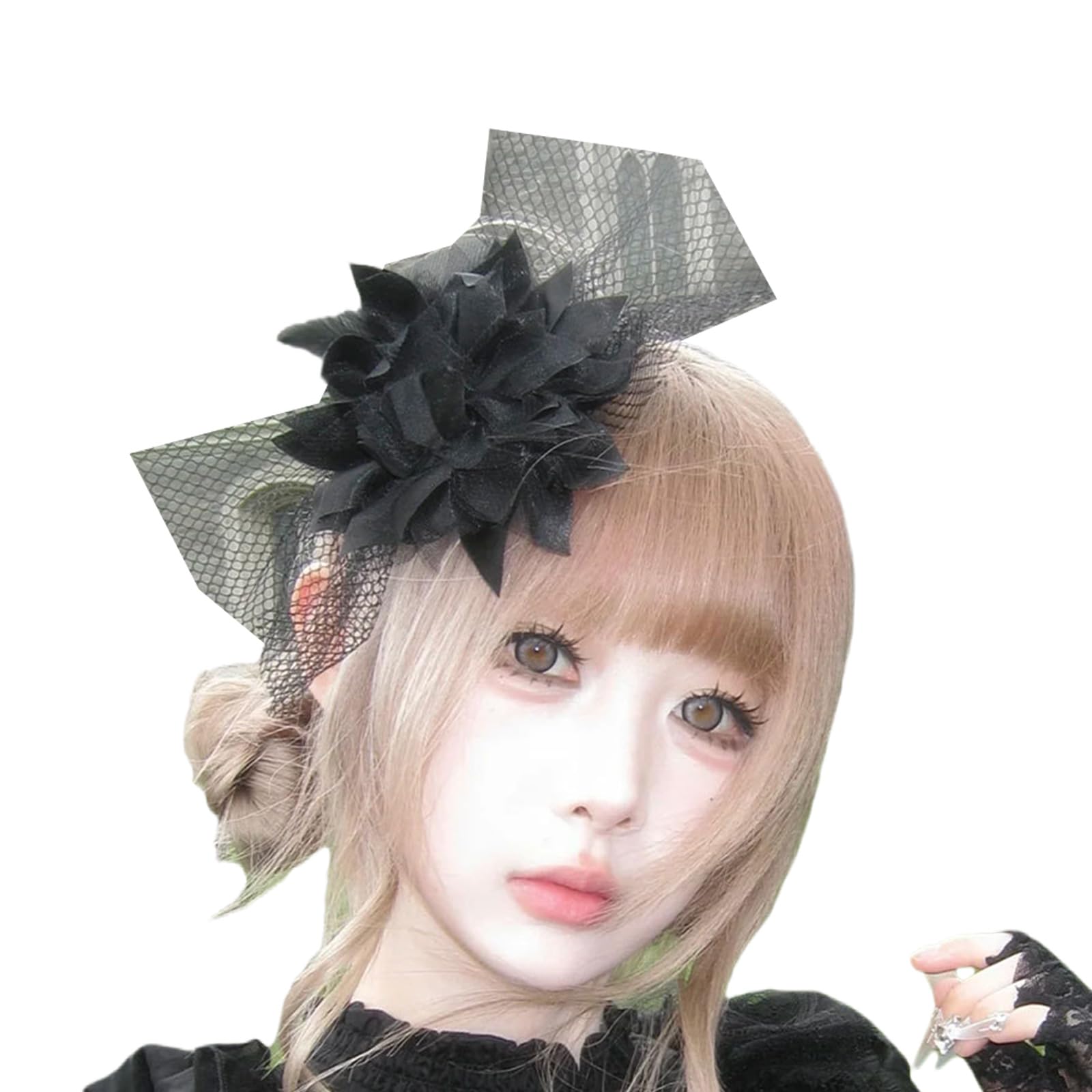 MICFENY Delicate Rose Embellished Headbands Lightweight Polyester For Parties Special Occasions