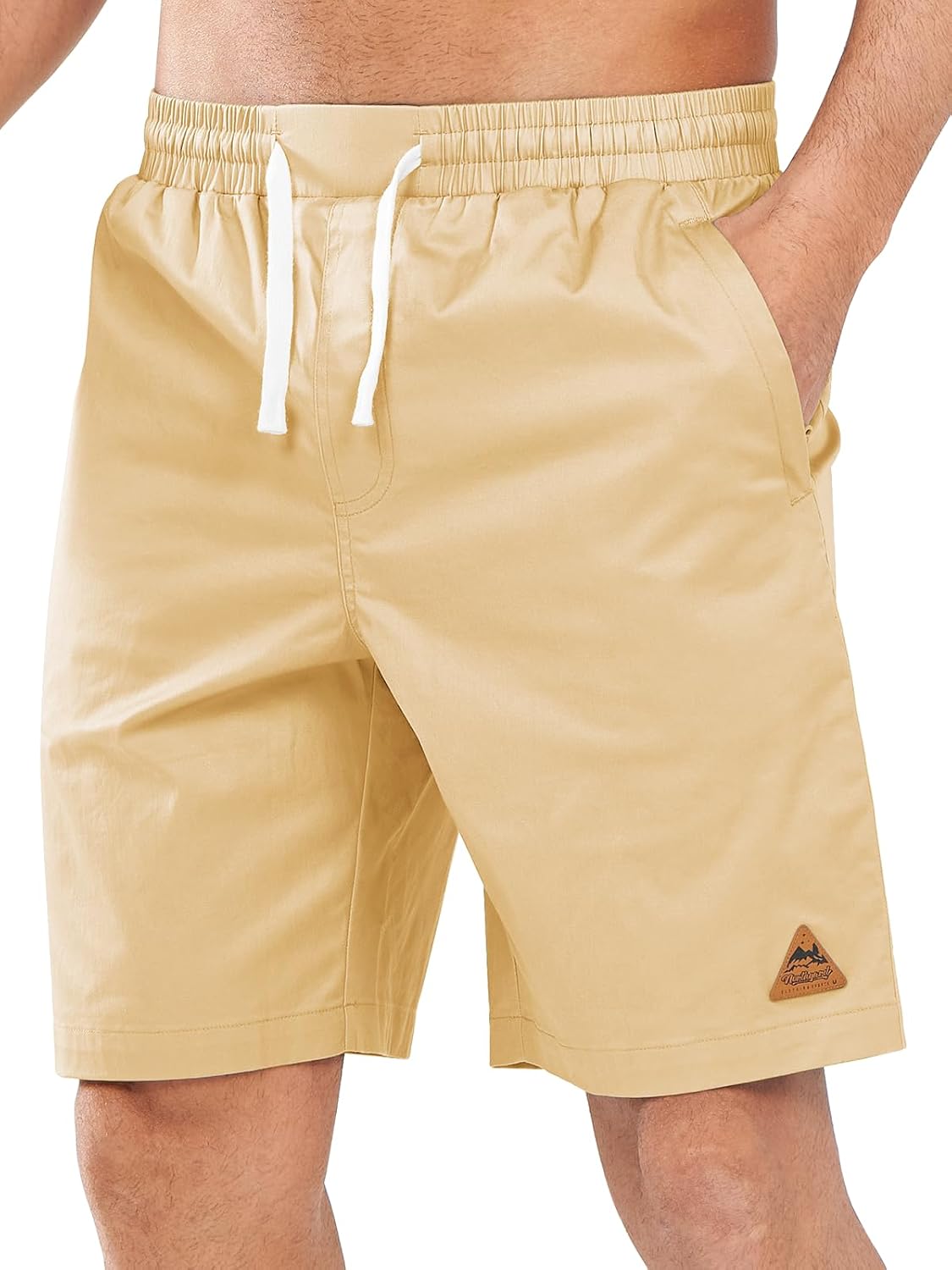 NORTHYARD Mens Casual Cotton Shorts 9 Inch Hybrid Golf Work Board Shorts with Zipper Pockets Quick Dry