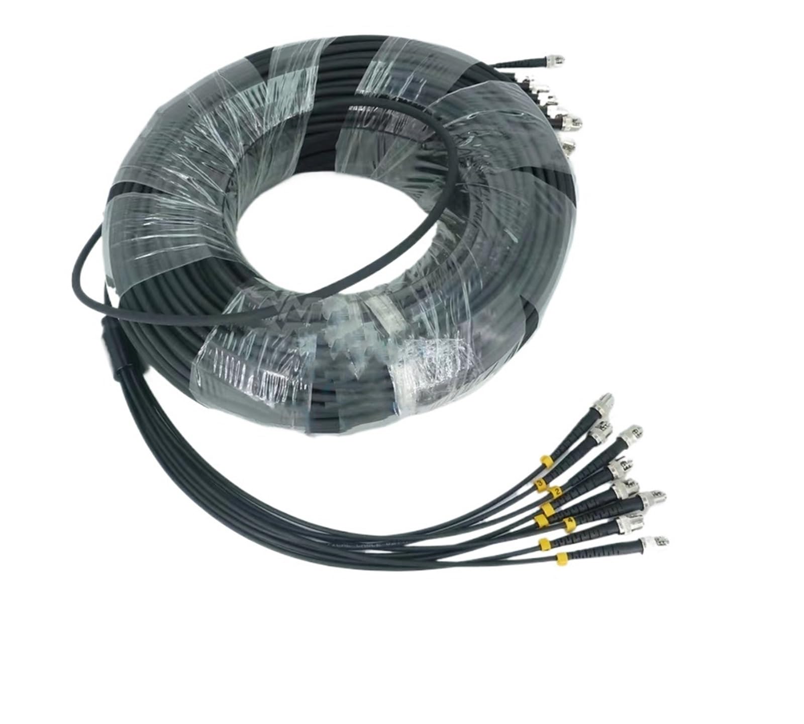 Câble de raccordement à fibre optique blindé, 1 à 50 m, multimode 8 fils, adapté pour une utilisation en extérieur
