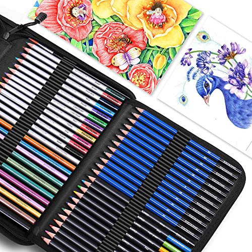 Egosong DP-73 Drawing Set Sketching Kit,Pro Art Sketch Supplies With 3-Color Sketchbook,Tutorial,Graphite,Colored,Charcoal,Watercolor,Metallic Pencils For Artists Adults Teens Beginners thumb #1