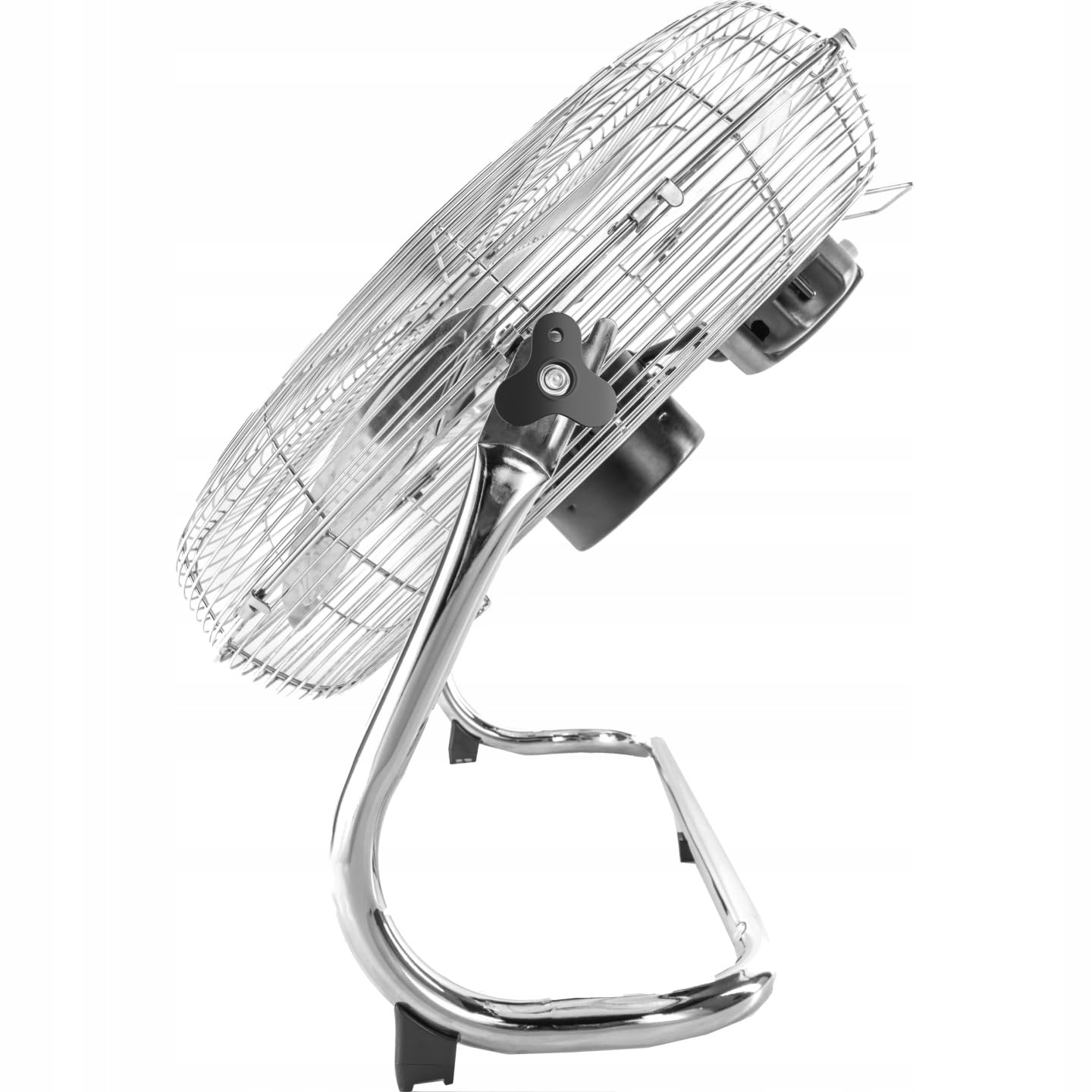 LTC Profi Windmaschine 50cm (20 Zoll) – Leistungsstarker Bodenventilator 155W, Hochgeschwindigkeits-Ventilator aus Metall, 3 Geschwindigkeitsstufen, Verstellbarer Neigungswinkel, Silber/Chrom