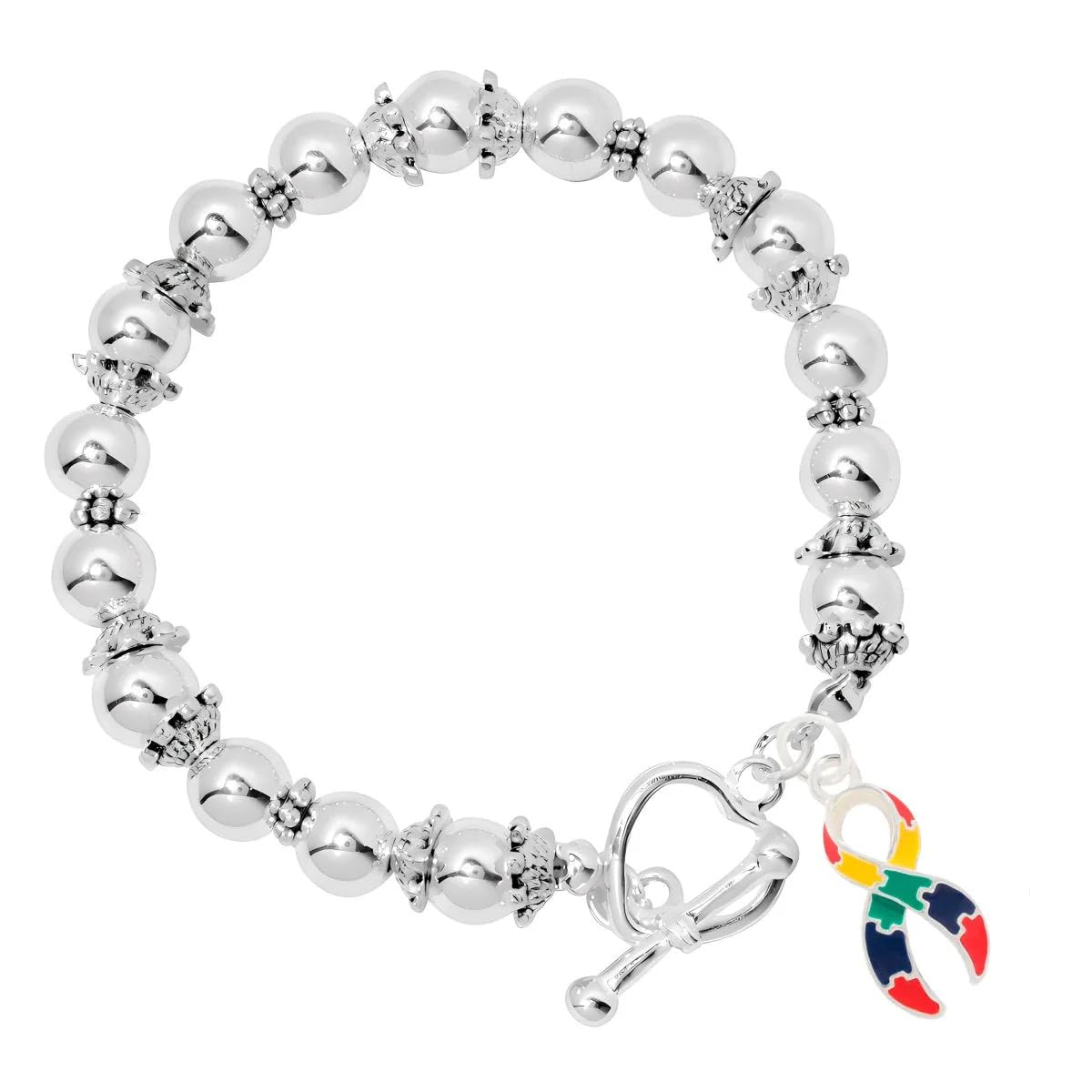 Autism awareness bracelets with sterling silver plated charm - perfect for awareness, gift-giving, fundraising &amp; more!