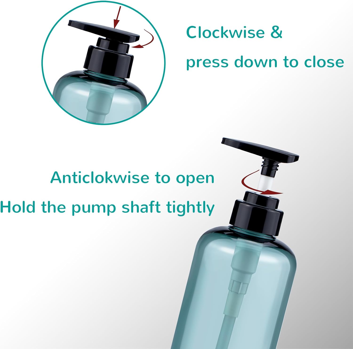 Shampoo and Conditioner Bottles Refillable, 4 Pack Kimqi 10oz/300ml Empty Shower Plastic Soap Dispenser Bottle with Pump for Guest Bathroom Lotion Body Wash