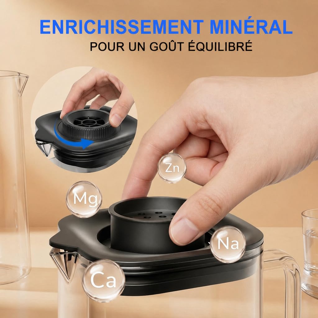 Ecoviva MATE 5H Système d'osmose inverse sur table – Filtre à eau de table avec 3 filtres séparés, stérilisation UV & distributeur d'eau chaude, réduction de PFAS d'eau, eau alcaline, compact