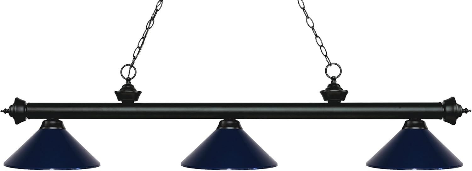 Z-Lite 200-3BRZ+SG-MNB 3 Billiard Light, Bronze & Satin Gold