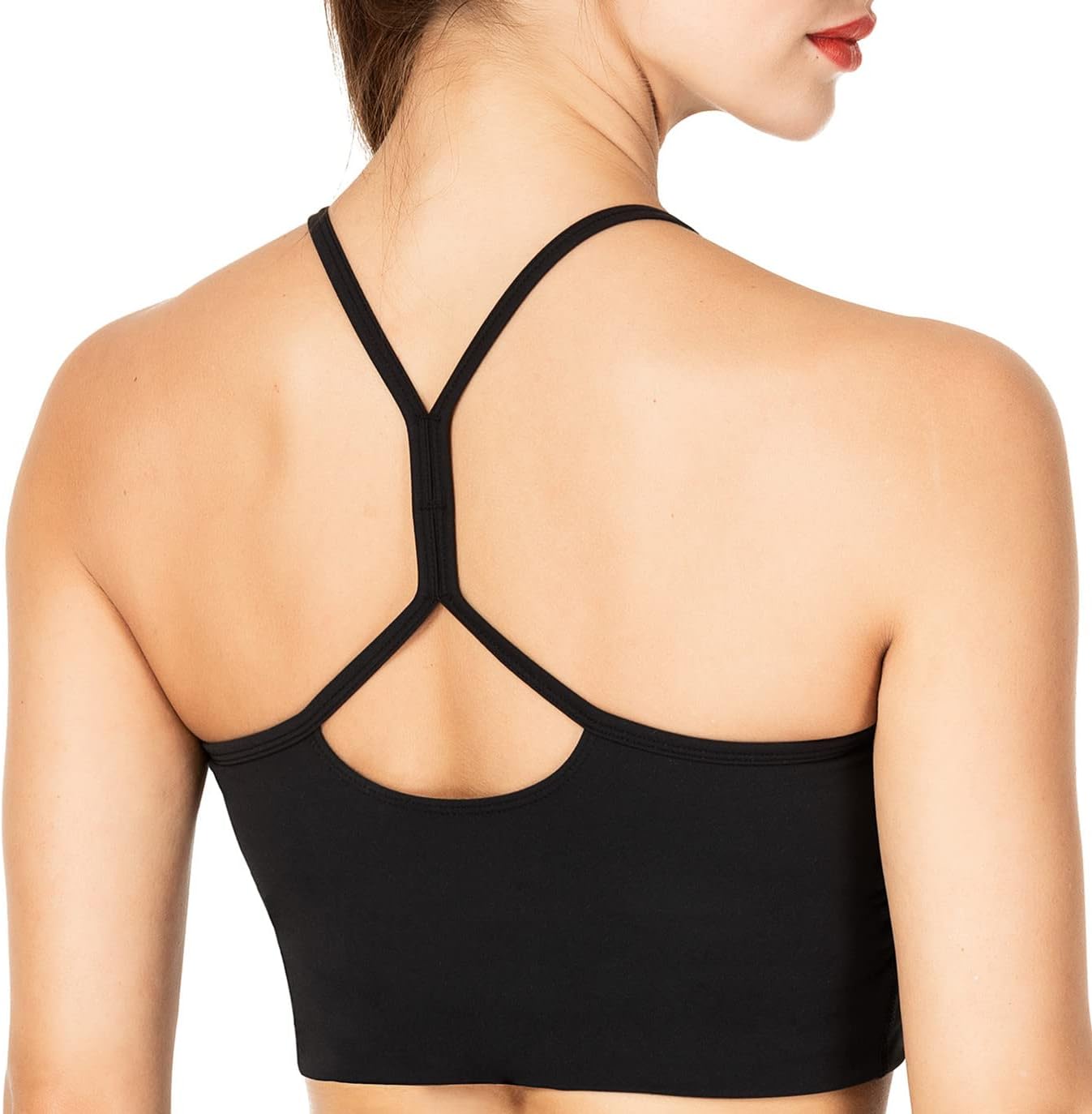 SunzelWorkout Tops for Women Longline Strappy Sport Bra Crop Tank for Yoga Gym