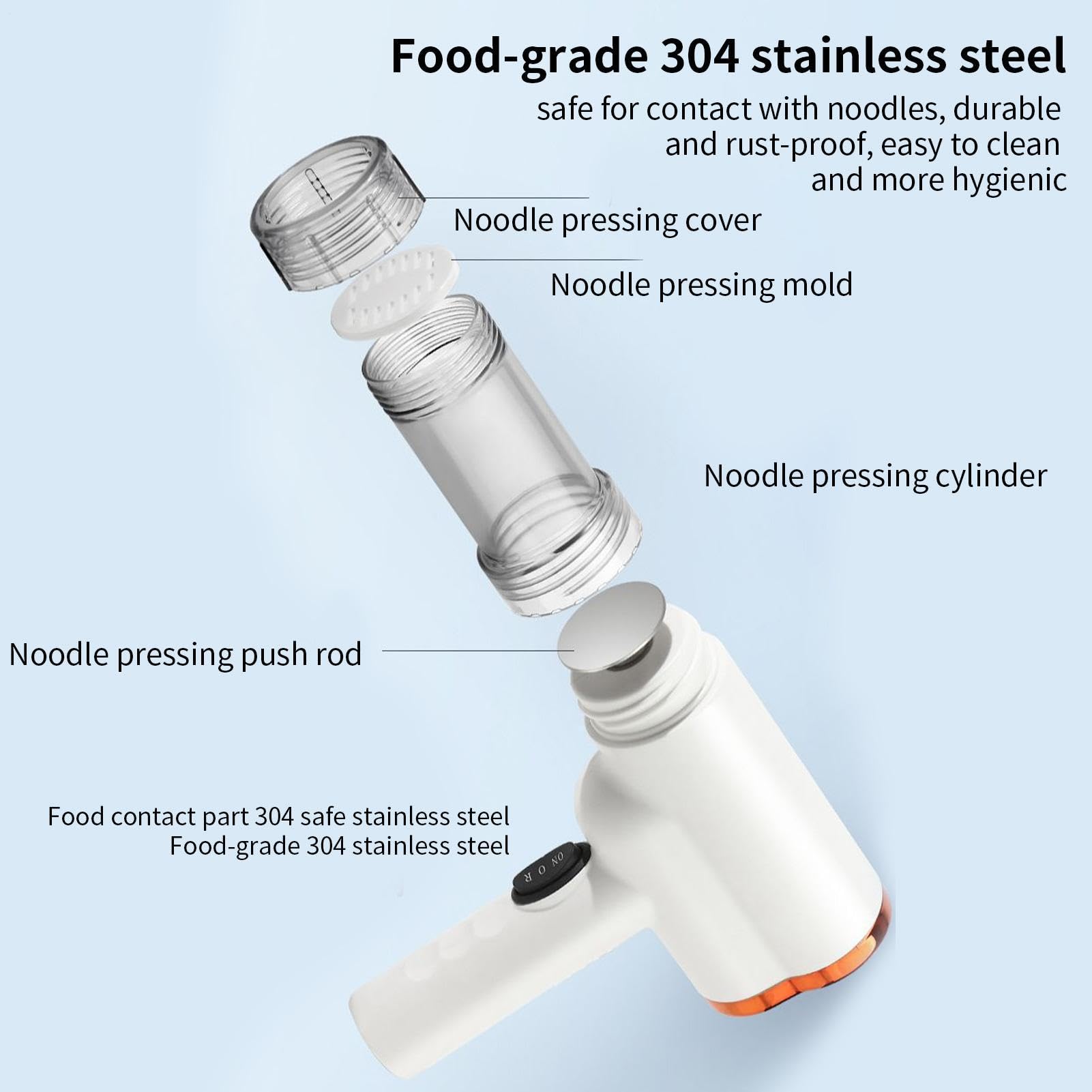 Pastaio Elettrico Macchina Automatica per Pasta | Utensile portatile senza fili con 5 tipi di per Preparare Pizza Pasta Verdure in Cucina