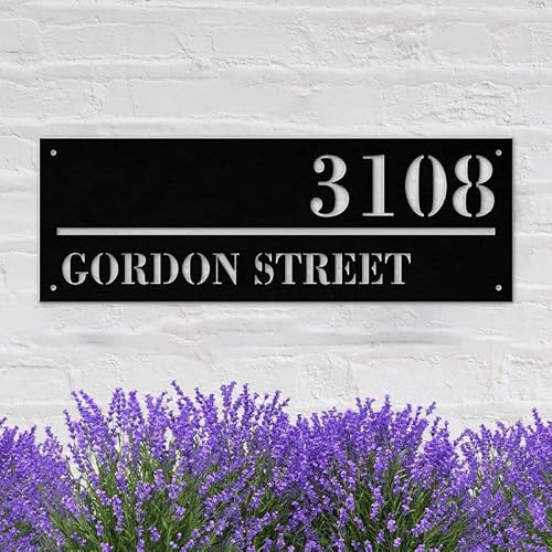 Custom House Number Address Sign Personalized Metal Address Plaque Personalized Metal Outdoor Address Sign Outdoor Sign Metal House Number Sign Steel Address Sign Housewarming Gifts Wall Mounted Sign #TOP2