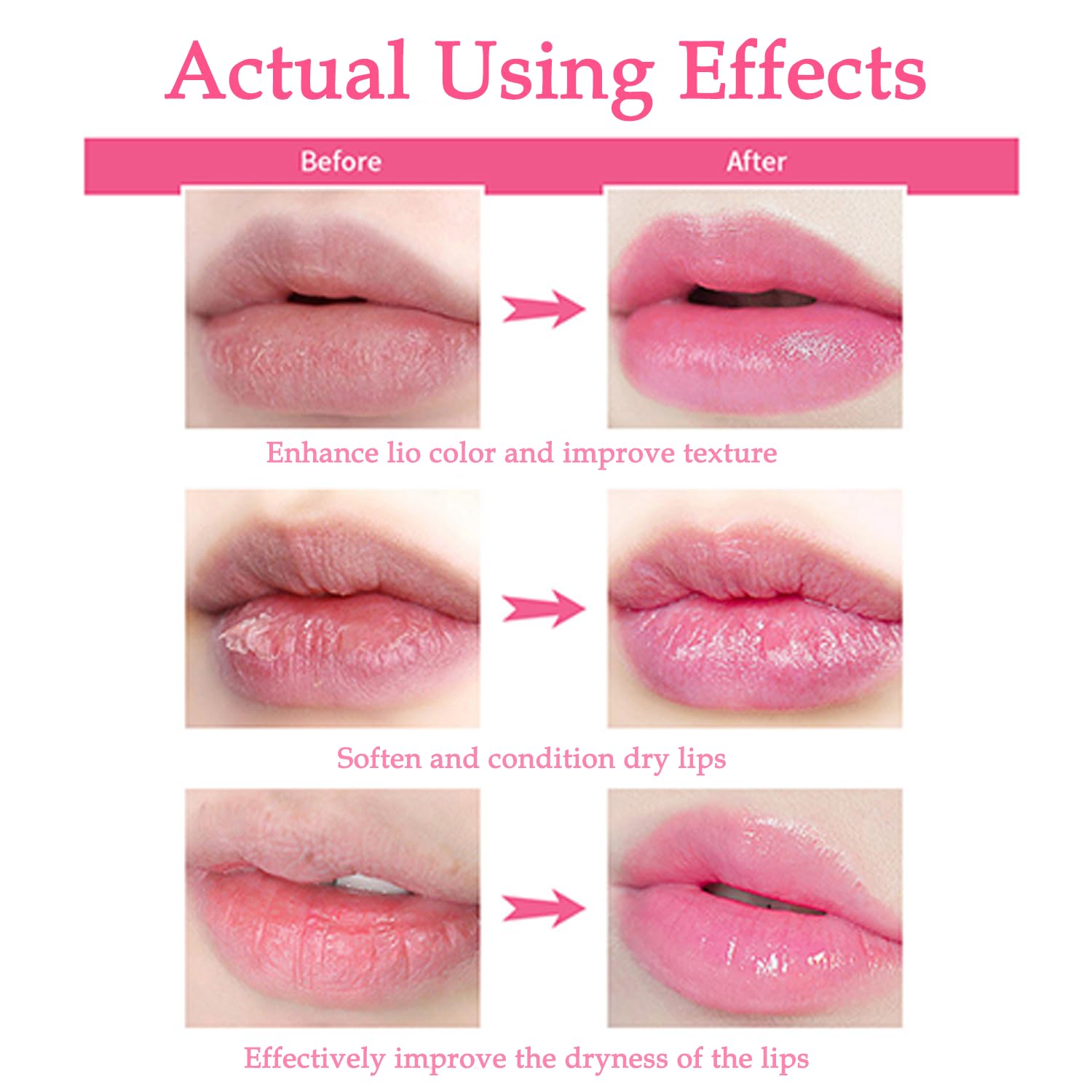 Pink Lip Serum Lip Gloss, Moisturising Plumping Oil & Colour Changing Tinted Balm for Soft Full Subtle Pink Tint - Image 4