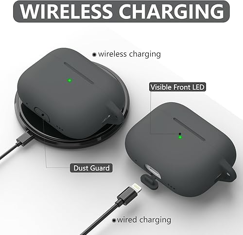 Miniatura 5 de Ljusmicker - Funda protectora de silicona suave con kit de limpieza para Apple AirPods ProPro2 de 2 y 1 generación, para mujeres y hombres,