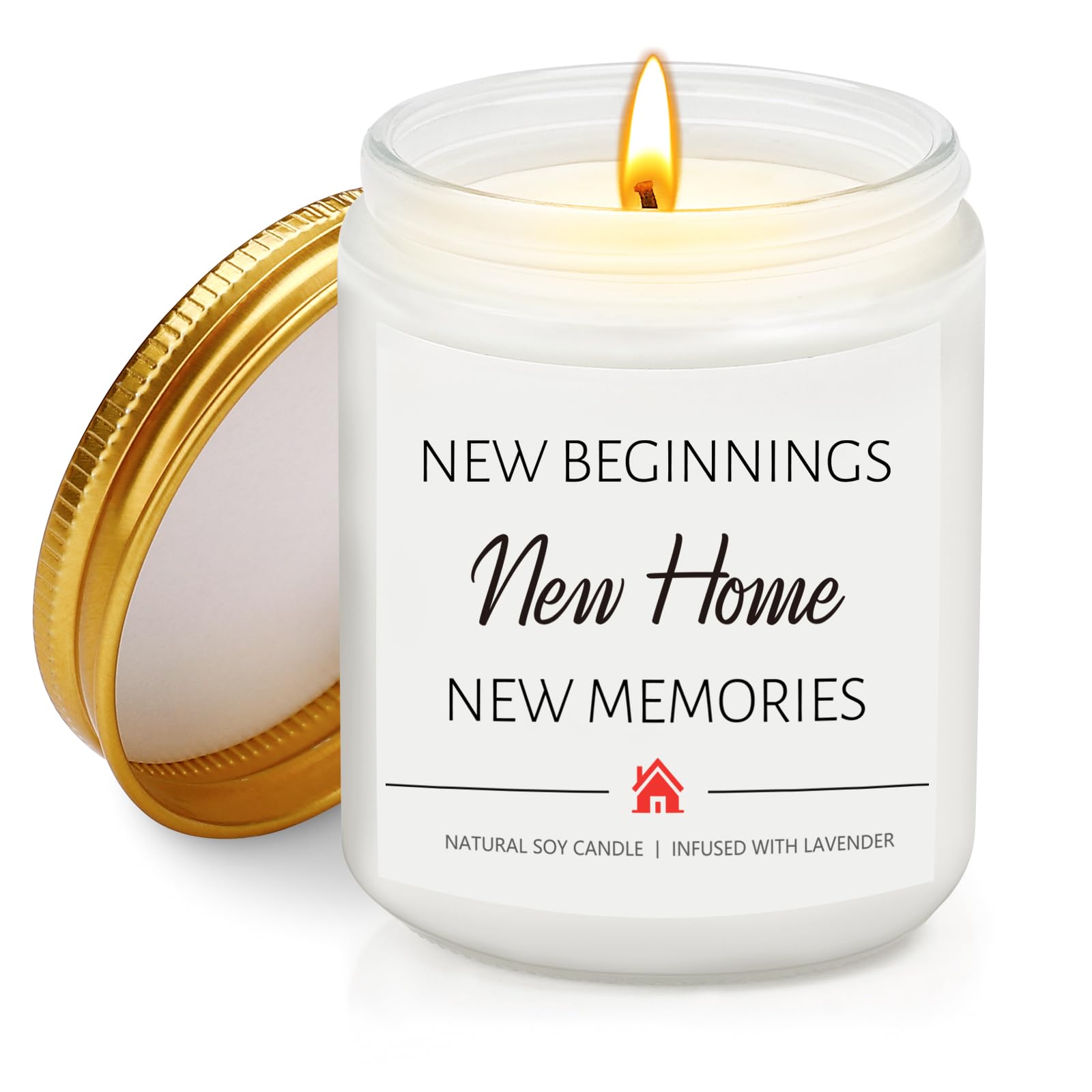 New Home Gifts, New Home Candle Housewarming Gifts, 7 oz Handmade Lavender Scented Candle, Housewarming Presents for Couple Friends, Family, Homeowner