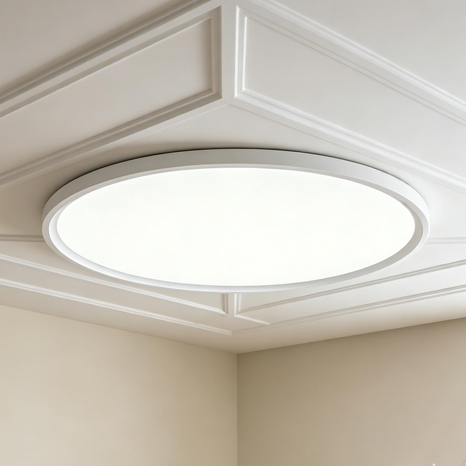 Laamiasm 2cm Ultra Thin LED Ceiling Light Flush Mount 11.8in White for Kitchen Bathroom Laundry Room 30W IP50 Waterproof 3000K/4500K/6000K 3CCT