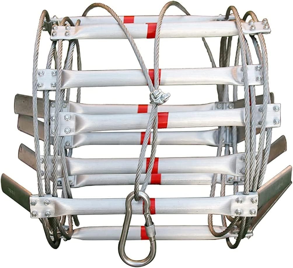 Rope Ladder,Aluminum Emergency Escape Ladder, Fire Escape Ladder/White/3 Meters/9.8Ft