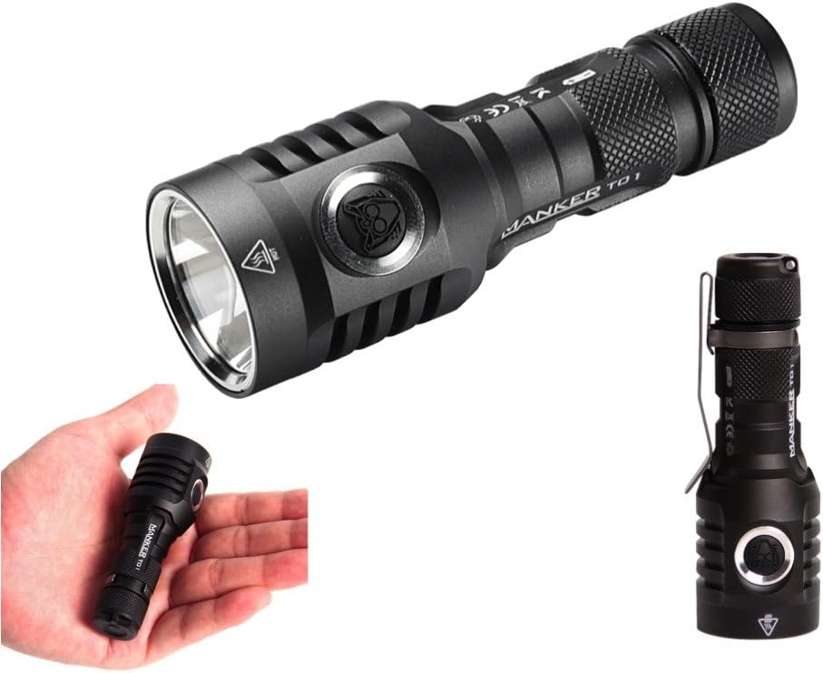 MANKER T01 II Compact Torches EDC Torch 900 Lumens 14500/AA, Flashlight CREE xpl-hi LED Cool White