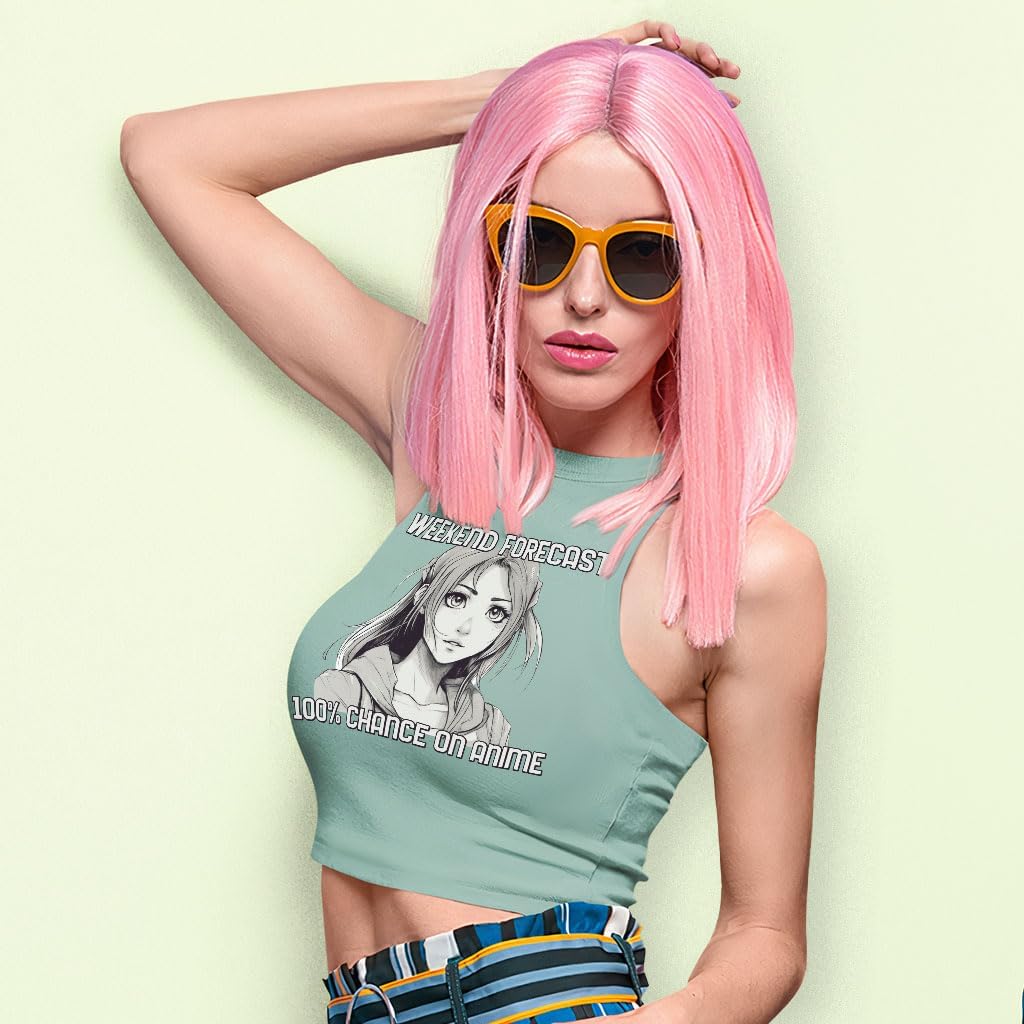 Weekend Forecast Racerback Cropped Tank - Anime Lovers Items