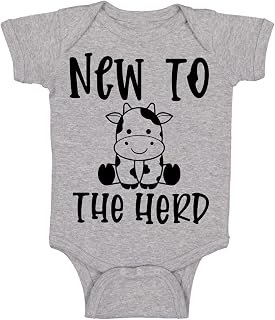 New To The Herd - Farm Funny Cow - Funny Cute Infant Creeper, One-Piece Baby Bodysuit