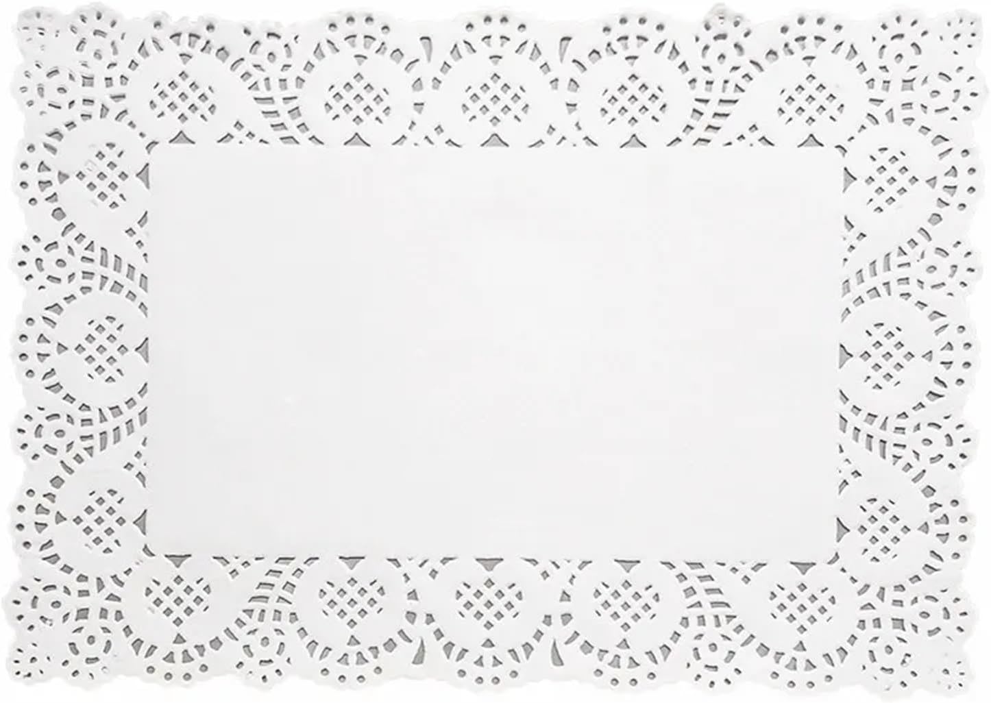 Doilies for Tables 140 Pcs/Pack Rectangular Paper Lace Doilie Wedding White Christmas Coasters Baking Placemat Craft Table Decoration(37x26cm)