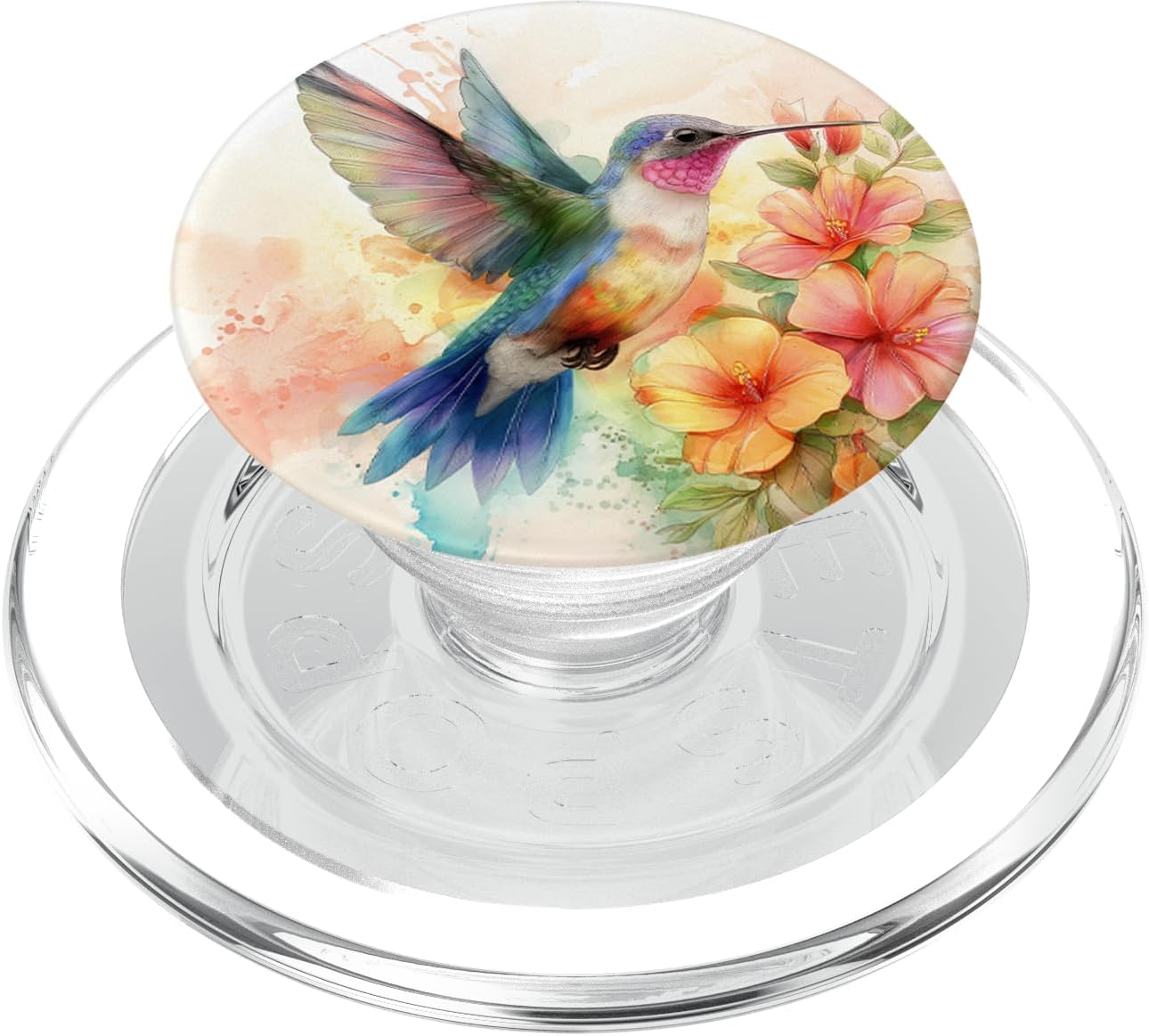 Colorful Hummingbird Watercolor PopSockets PopGrip for MagSafe