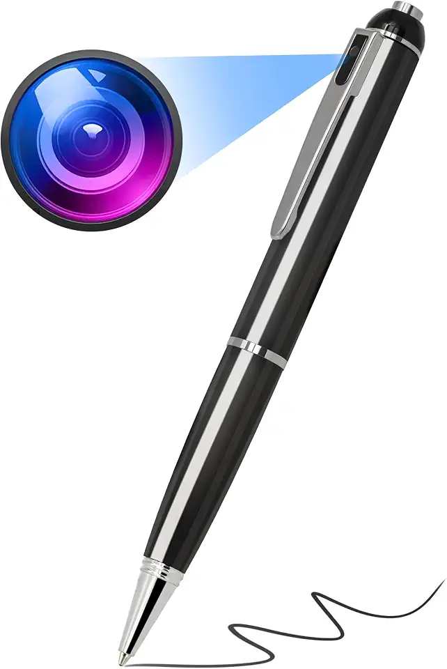 Thirdeyes Caneta para câmera oculta de 64 GB - Caneta espiã HD 1080p com memória integrada