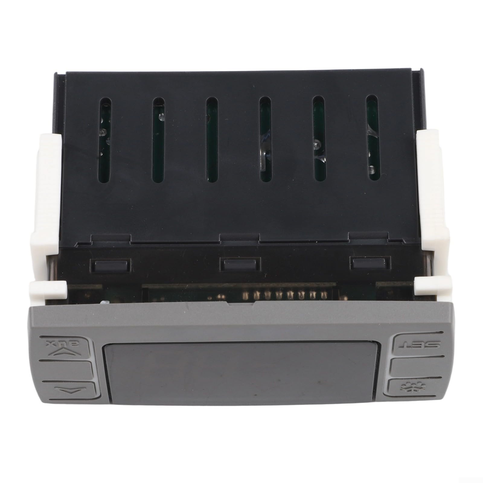 XR02CX-4N1F1 Regolatore di temperatura digitale per frigorifero, congelatore e refrigeratore, termostato intelligente con allarme e reset, gamma da -40 a 99 °C, installazione integrata, 74 x 32 x 50