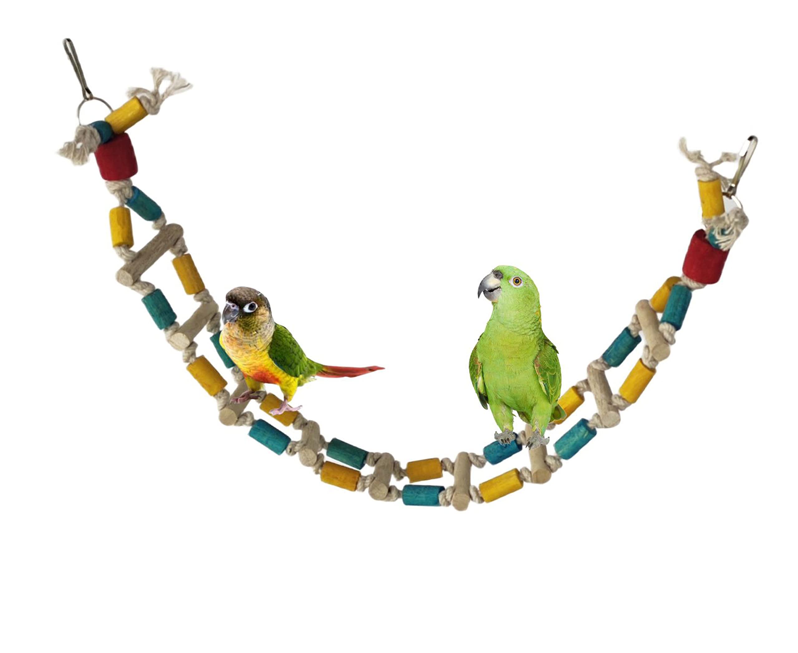 KSK 9 Stape Ladders Bird Ladder Bridge, Swing/Climbing Toys for Parakeet, Cockatiel, Finch, Lovebird, Monk Parakeet, Parrotlet, African Gray Parrot, Hanging cage Accessory (B00X7D76NQ) Amazon Price History, Amazon Price Tracker