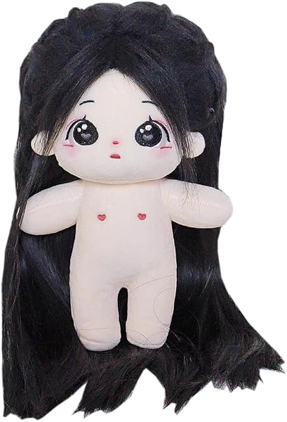 niannyyhouse 20 cm große Plüschpuppe, langes Haar, Mädchen, humanoider Stoffkörper, kein Attribut, 20,3 cm, normaler Körper, tragbare Kleidung, Verkleidungsgeschenke (a-42 - mit Skelett) - 1