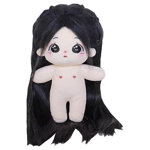niannyyhouse Muñeca de Felpa de 20 cm de Pelo Largo para niña, Cuerpo de Peluche humanoide, sin atributo