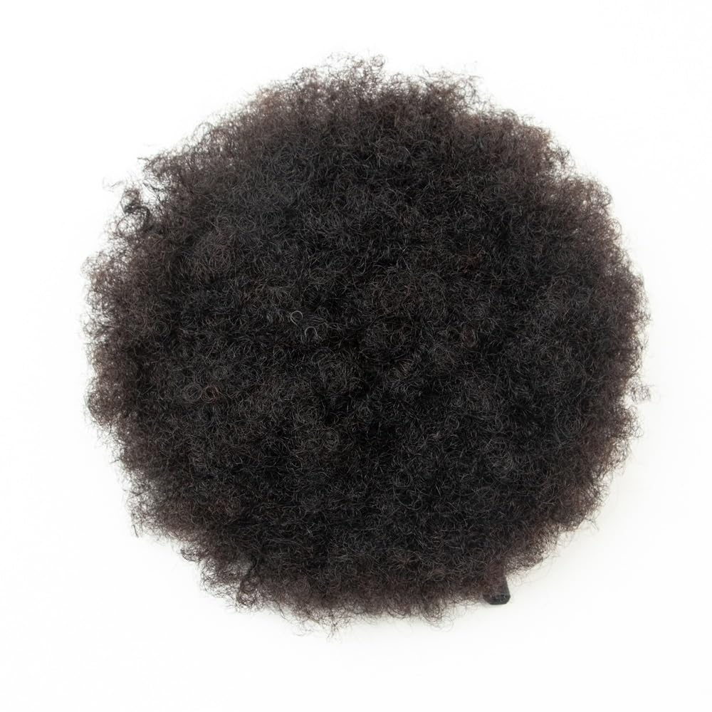 sztuczne włosy kok Afro Kinky Curly Hair Bun Chignon Human Hair Afro Puff Ściągacz Kucyk Hairpiece Akcesoria do włosów(8inch)