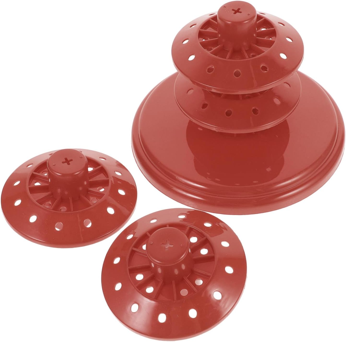 Multi-Layer Red Lollipop Display Stand, 4-Tier Tabletop Candy Rack with Circular Holes, Desktop Holder for Party and Event Candy Serving