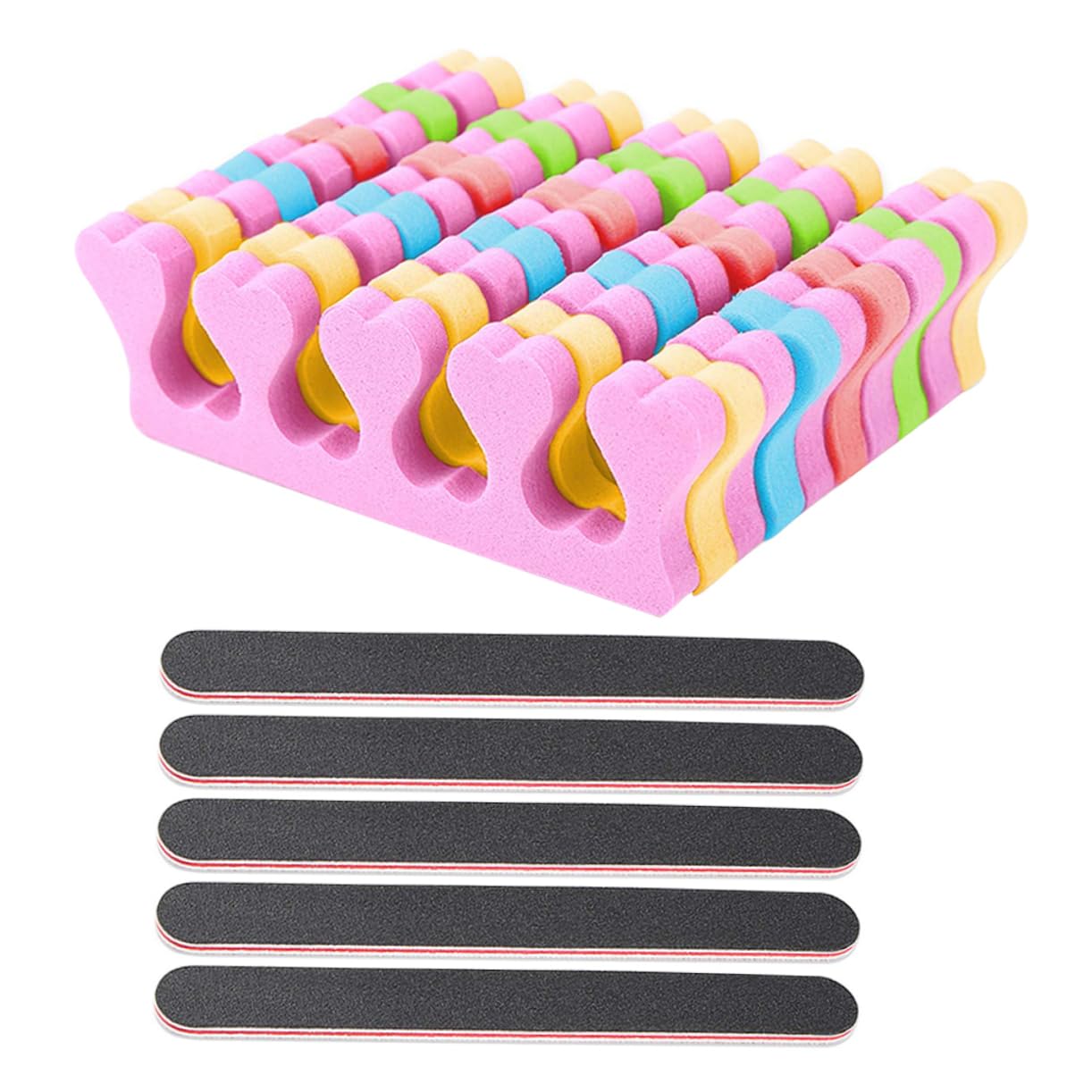 Healvian 25 Pairs Heart Shape Toe Separator Nail Toe Separator Tool Foot Care Made of Sponge Material Random Color