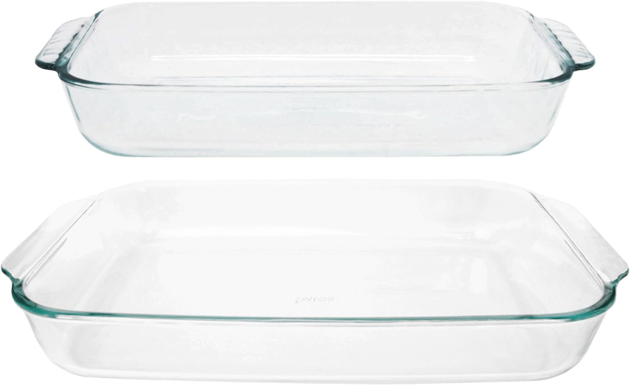 Basics Clear Glass Oblong Baking Dish Set, 2-Piece Value Pack (3-Quart & 2-Quart) - Oven, Microwave and Dishwasher Safe, Perfect for Casseroles, Deserts, Food Preparations and so much More - Made in USA