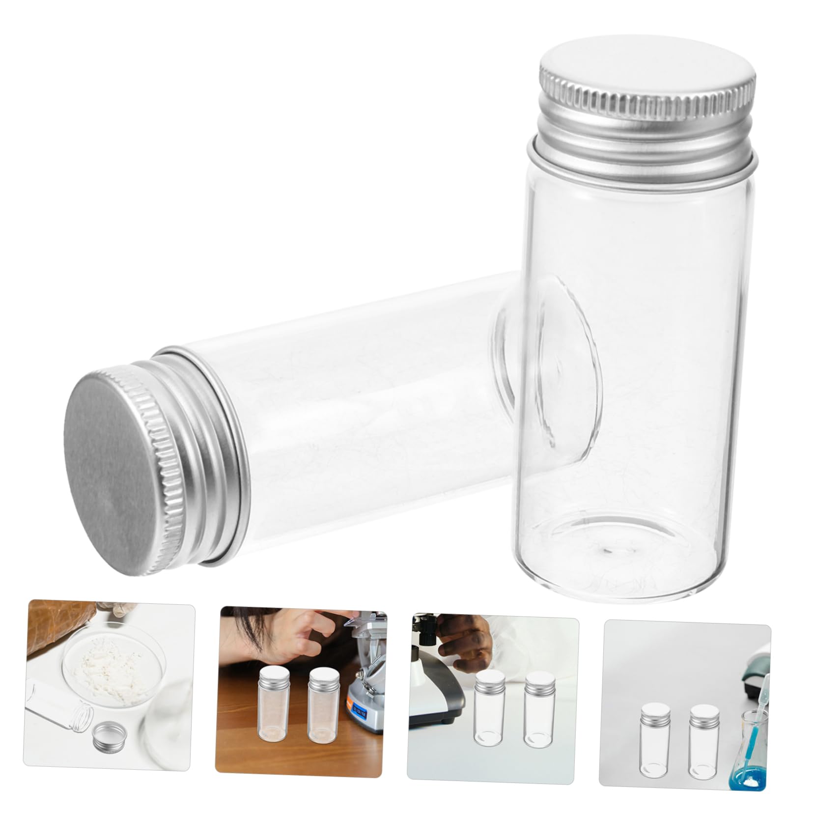 Glasreagenzgläser 30ml mit Deckel für Labor und Proben | Glas, 24 Stück Pack, Auslaufsicherer Verschluss, Praktische Kappen, für Flüssigkeiten und Pulver