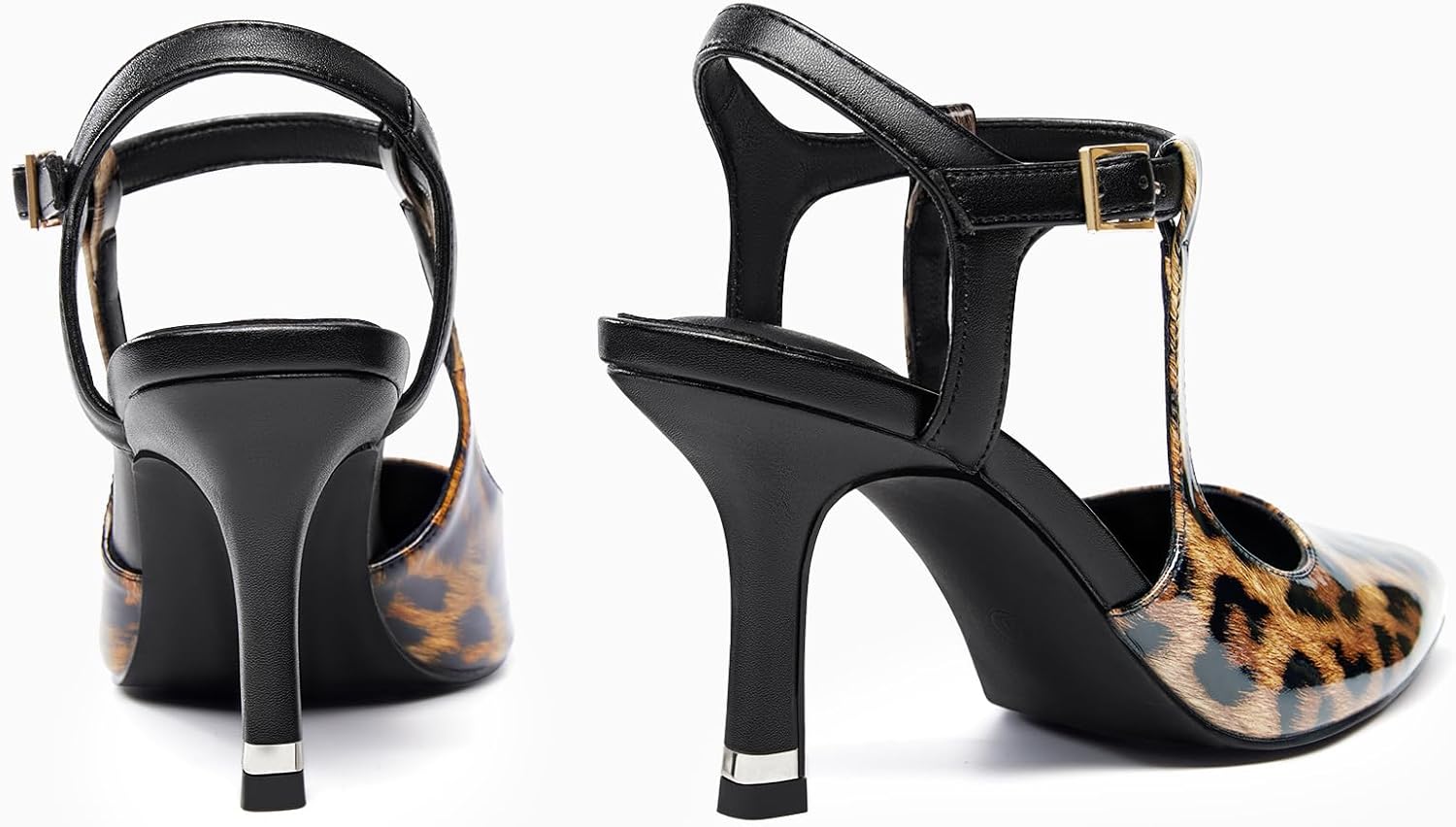 Coutgo Womens High Heels Pointed Toe Ankle Strap Pumps Patent Leather Sexy Stiletto Office Wedding Dress Shoes - Image 5