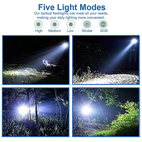 Mmobiel 2X Led Tactical Flashlight Survival Gear - 1000 Lumen, Zoomable In 5 Modes, Water Resistant, Camping Flashlight For Survival, Camping, Emergency, Outdoor #TOP5