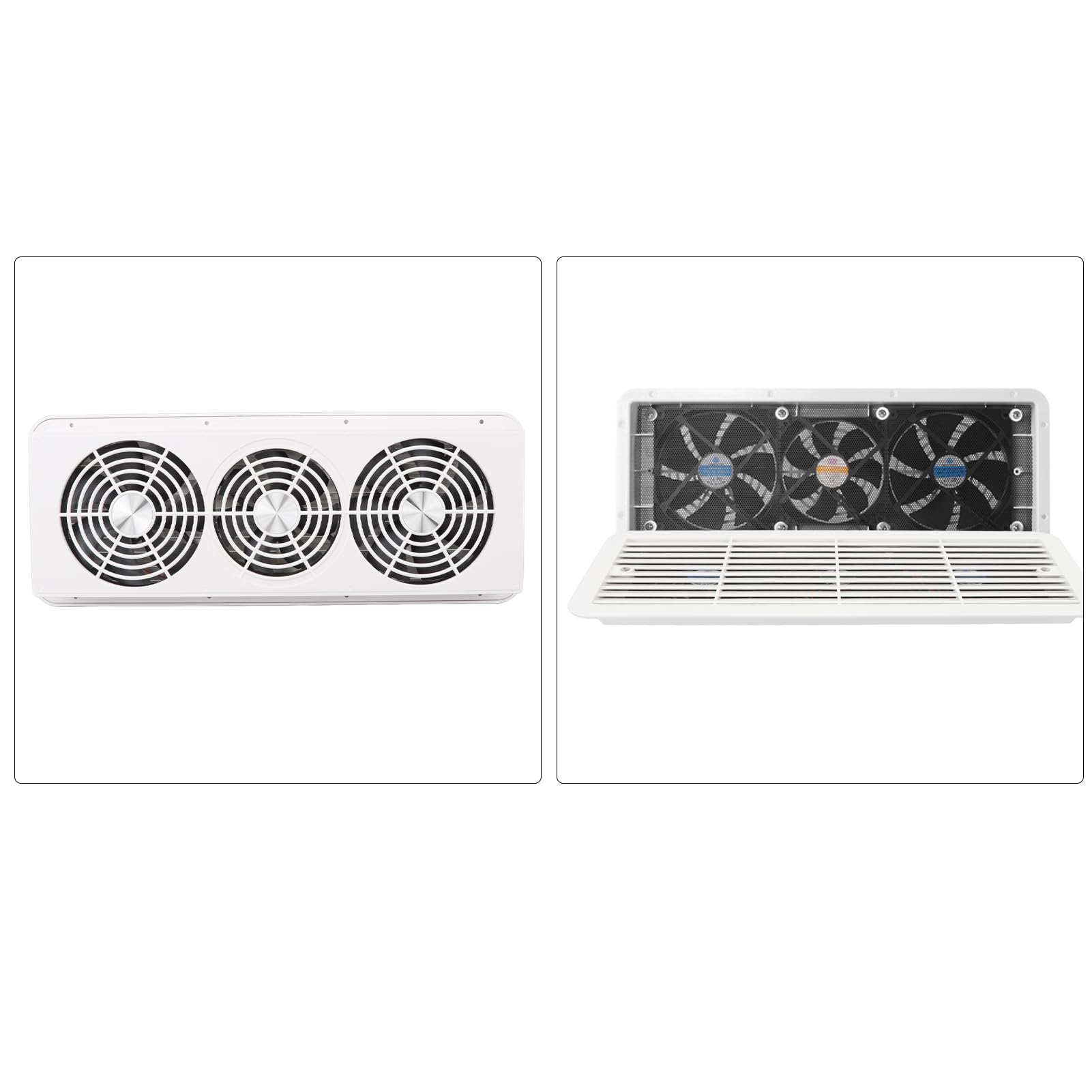 Aramox Ventilatore per Frigorifero per, 3 Ventole di Scarico Silenziose con Copertura Protettiva in Rete, Design di Ventilazione a Griglia, Adatto per e Yacht per
