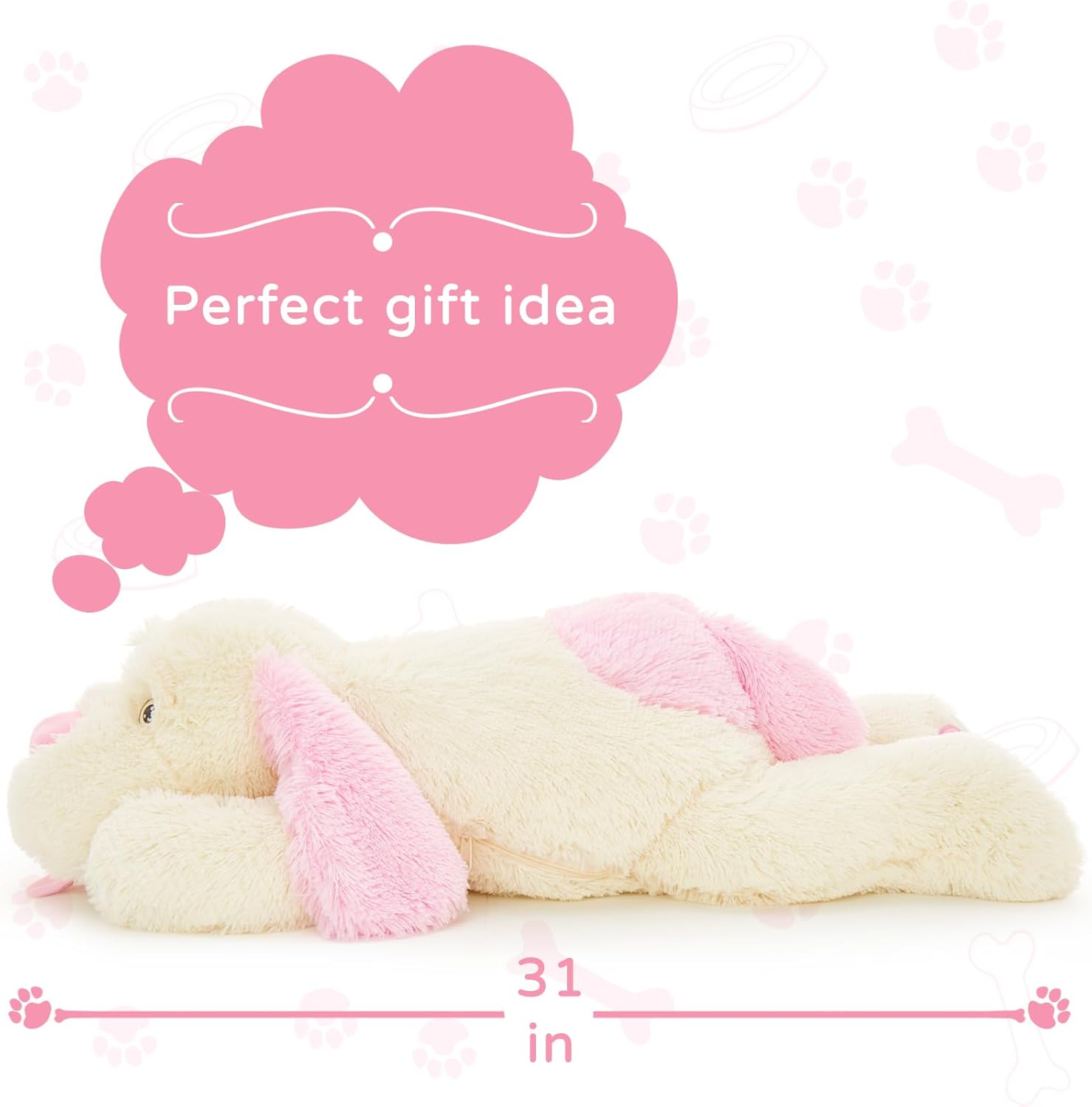 MaoGoLan Giant Stuffed Puppy Dog Big Plush Extra Large Stuffed Animals Soft Plush Dog Pillow for Girls Kids 31 inch - Image 3