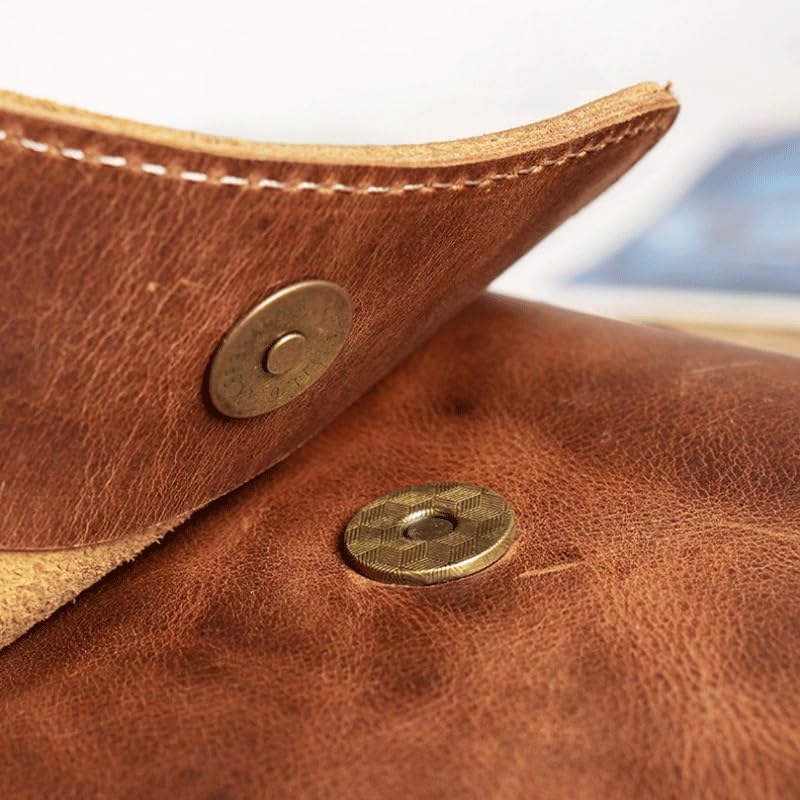 Men's Genuine Leather Crossbody Backpack Small Shoulder Bag for Mobile Phone