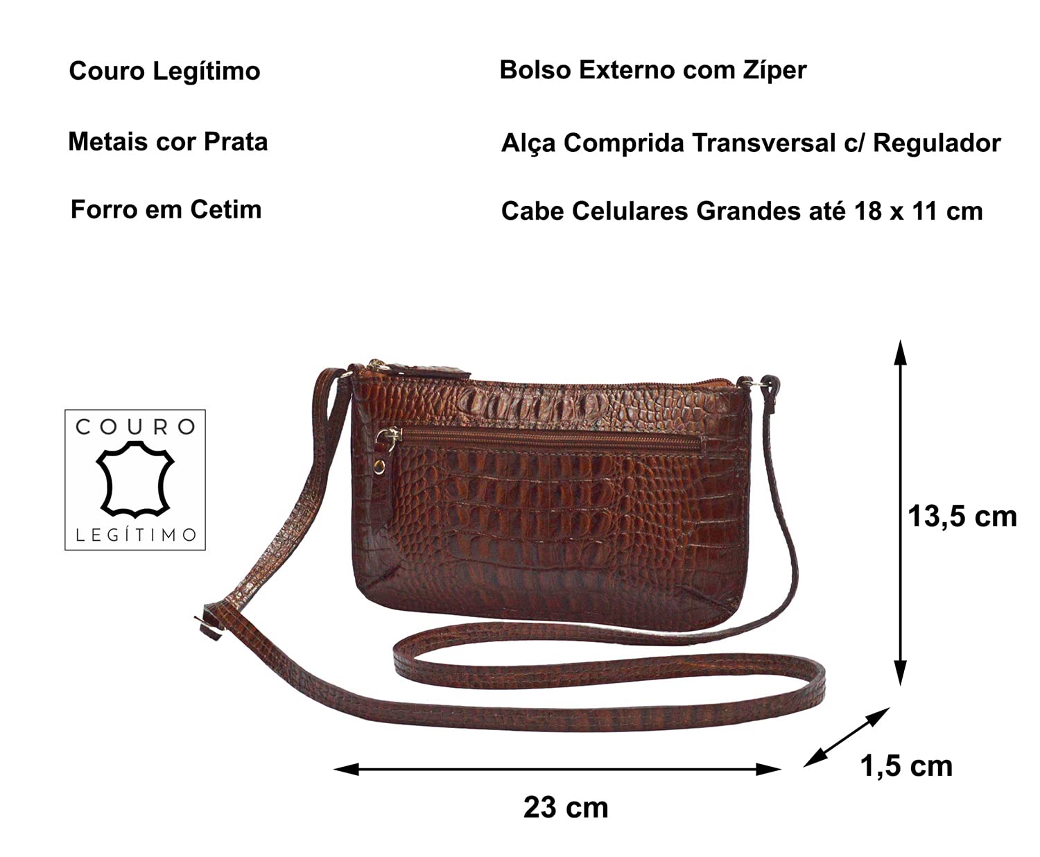 Bolsa Feminina Transversal Pequena Couro Legítimo Ziper Madamix MDXB364 em promoção! Veja a oferta e mais achadinhos de Bolsas 6 Hoje é o melhor dia para comprar Bolsa Feminina Transversal Pequena Couro Legítimo Ziper Madamix MDXB364 com aquele preço maroto! Promoção! Aproveite a oferta! 6