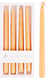 Taper Candles 4 Pack - 10 Inch Dinner Candle Set 8 Hours Burn Time Scented Smokeless Dripless Long Tall Candlesticks for Wedding Home Decor (Champagne)