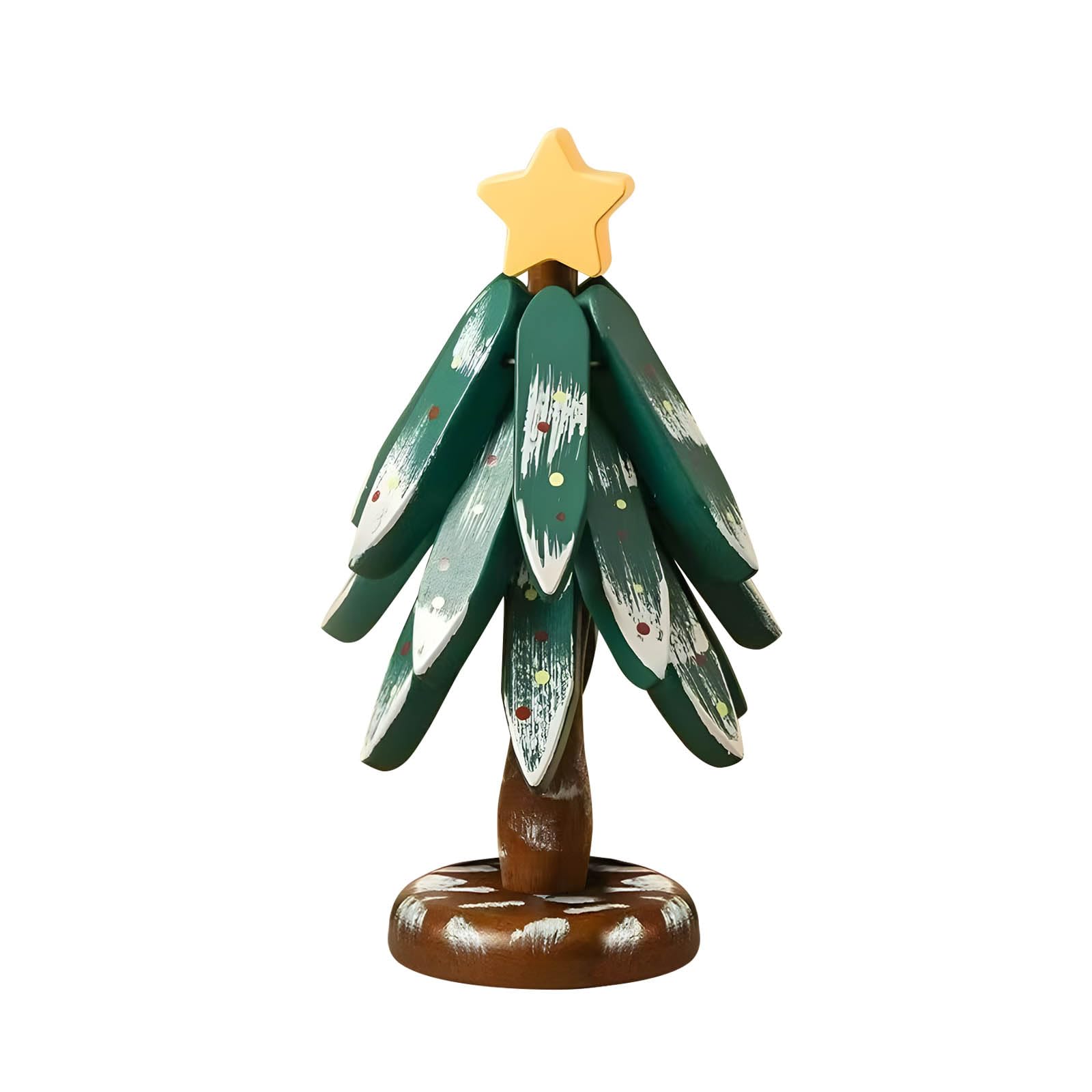 Tsophreniq B Heatproof Holiday Wood Coasters Stackable Christmas Tree Designs Placemat For Hot Dishes And Easy Storage Dinner Mats