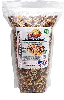 3.9 LB Heirloom Multi-colored Popcorn Kernels • Non-GMO • USA Grown • Low Calorie High Fiber Snack • Perfect Movie Night • All Natural, Vegan, Gluten Free • INTL POP