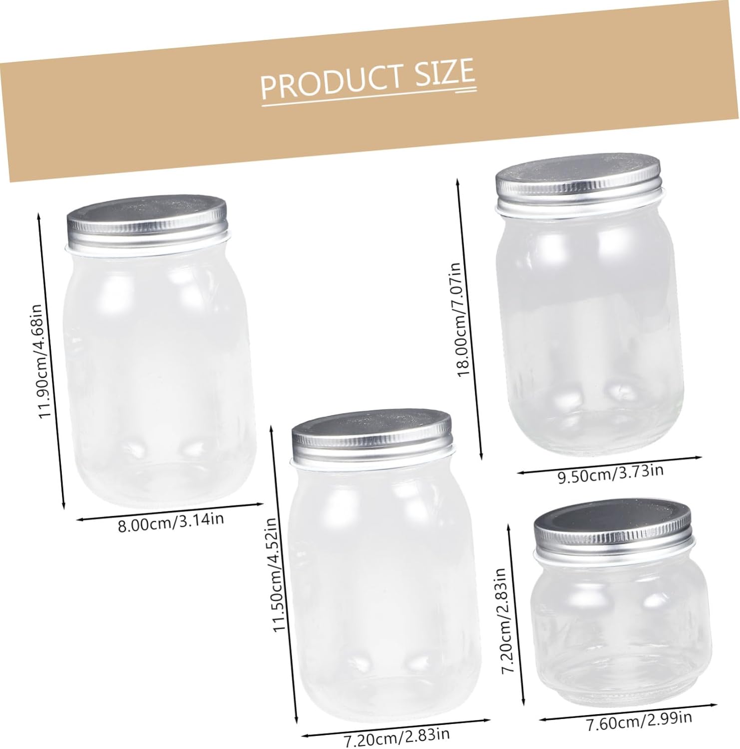 Cabilock Sealed Honey Jars 4 Pack Large Jars Storage Containers Lids for Kitchen and
