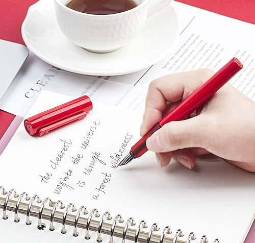 Miniatura 7 de ZYWL SKY - Pluma estilográfica incluye caja de regalo y convertidor de recarga de tinta, el mejor regalo para niños o amigos (rojo, punta EF)