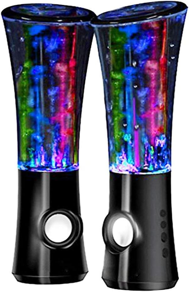 KALANDO Wireless Bluetooth Colorful LED Water Speaker with Dancing Fountain Light Show Sound for PC, MP3 Player, Laptops, Smartphone Black